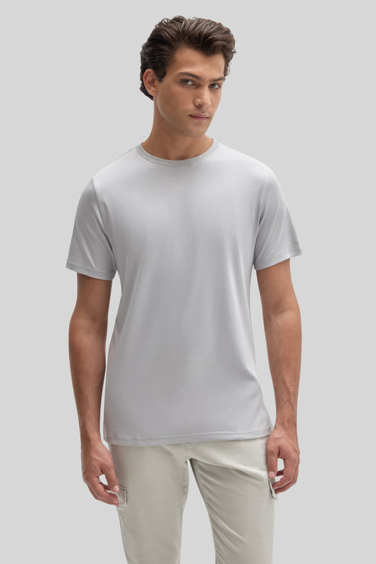 Men's Pima Cotton Crew Neck T-Shirt in Chalk Grey | Robert Barakett Great Value