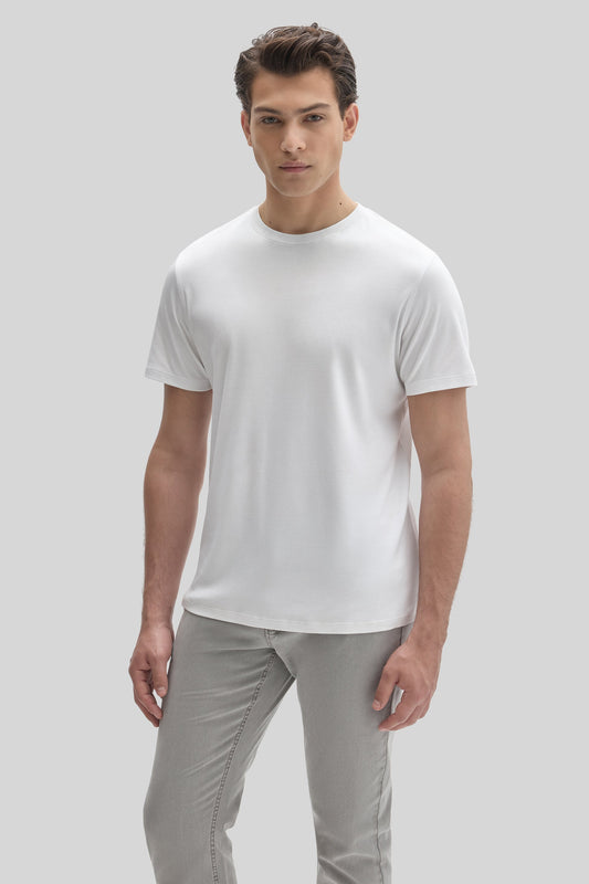 Men's Pima Cotton Crew Neck T-Shirt in White | Robert Barakett Value