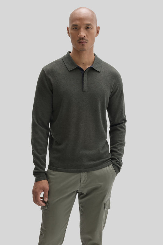 Thomas Long Sleeve Sweater Polo | Robert Barakett Popular