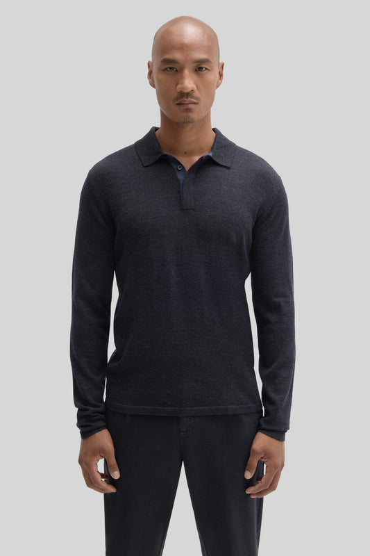 Thomas Long Sleeve Sweater Polo | Robert Barakett Deals