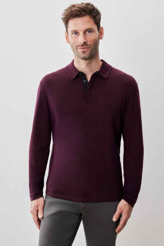 Thomas Long Sleeve Merino Sweater Polo | Robert Barakett Customer Favorite
