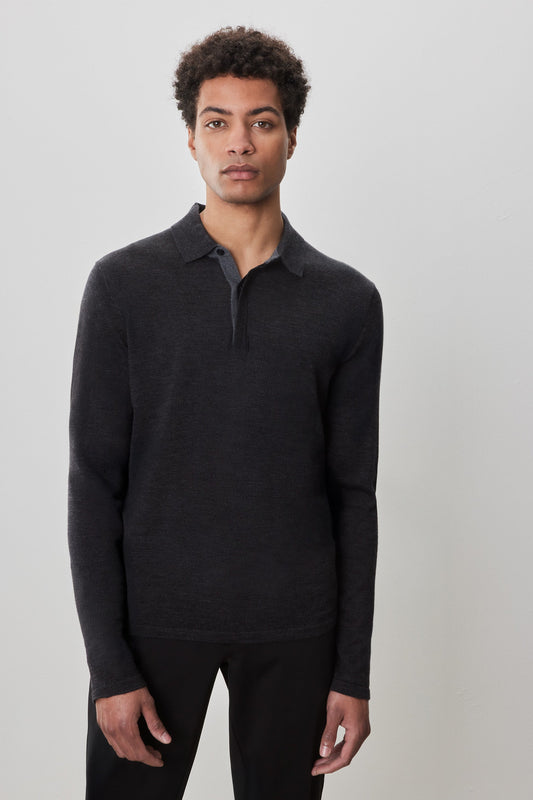 Thomas Long Sleeve Sweater Polo | Robert Barakett Top Pick