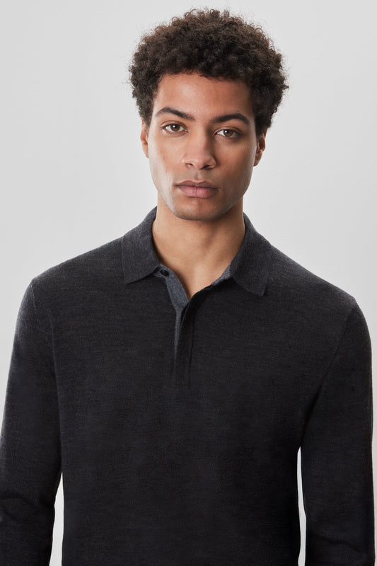Thomas Long Sleeve Sweater Polo | Robert Barakett Top Pick