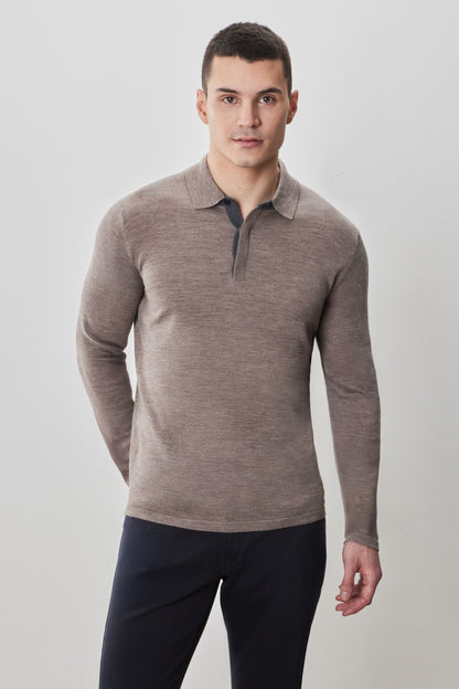Thomas Long Sleeve Sweater Polo | Robert Barakett Smart Buy