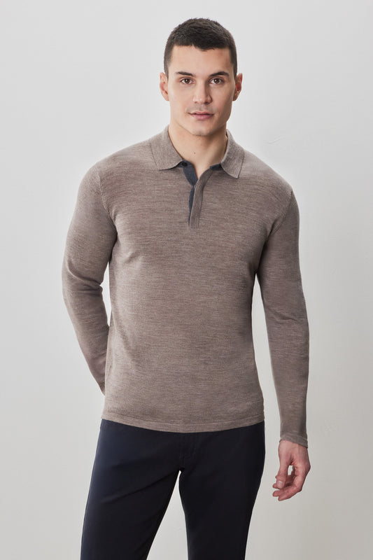 Thomas Long Sleeve Sweater Polo | Robert Barakett Smart Buy
