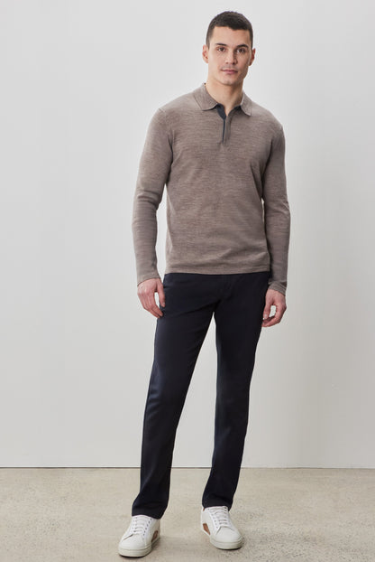 Thomas Long Sleeve Sweater Polo | Robert Barakett Smart Buy