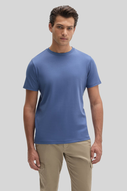 Men's Pima Cotton Crew Neck T-Shirt in Poseidon Blue | Robert Barakett Best Seller