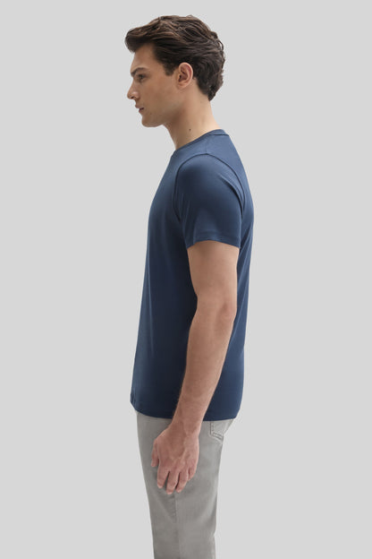 Men's Pima Cotton Crew Neck T-Shirt in Navy Blue | Robert Barakett Best Seller