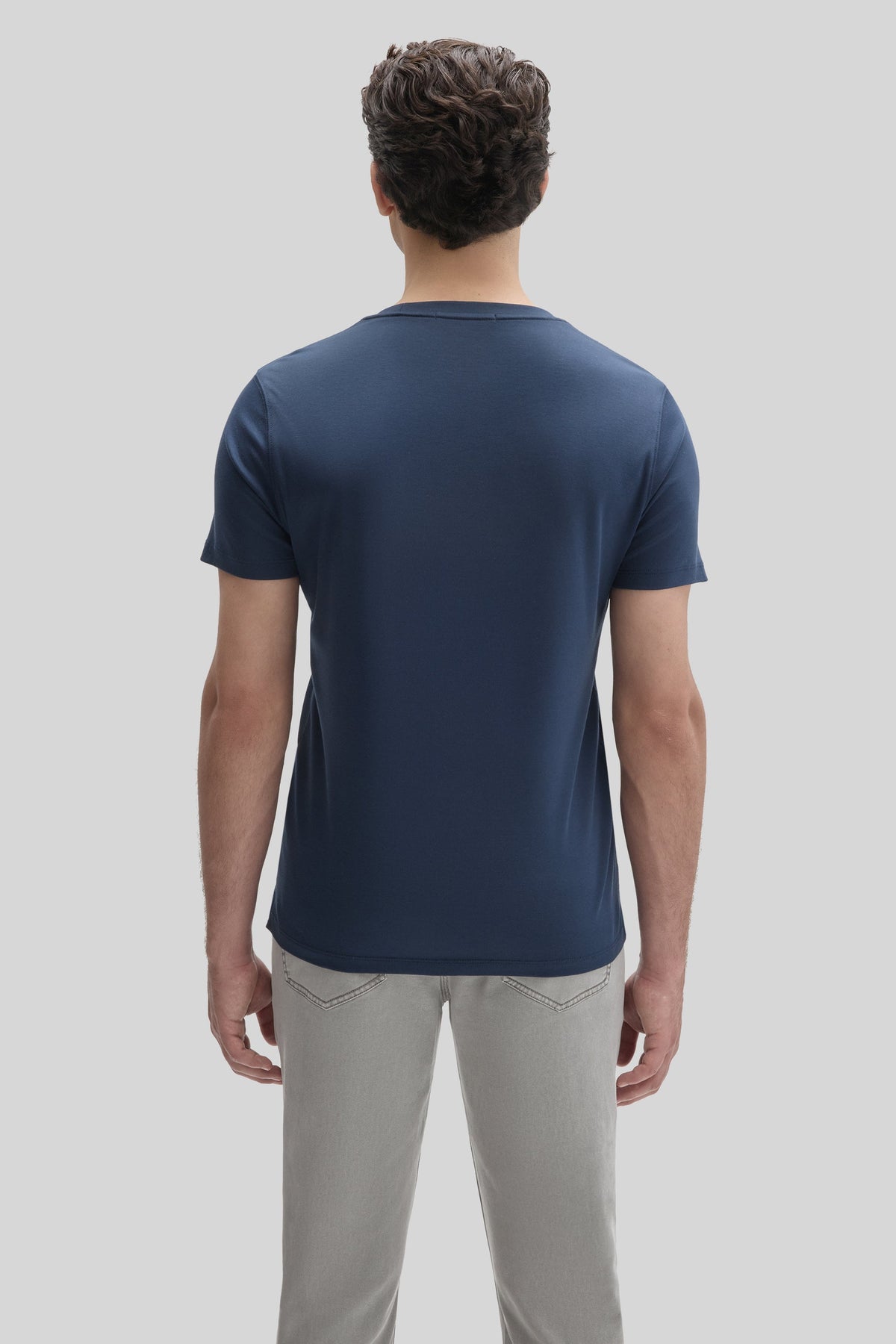 Men's Pima Cotton Crew Neck T-Shirt in Navy Blue | Robert Barakett Best Seller