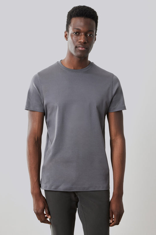 Men's Pima Cotton The Barakett Tee in Smoke | Robert Barakett Customer Favorite