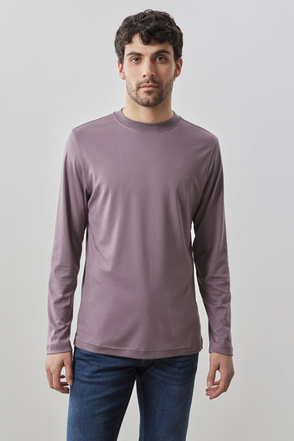 Men's Pima Cotton Long Sleeve Tee in Evening Purple | Robert Barakett Trending
